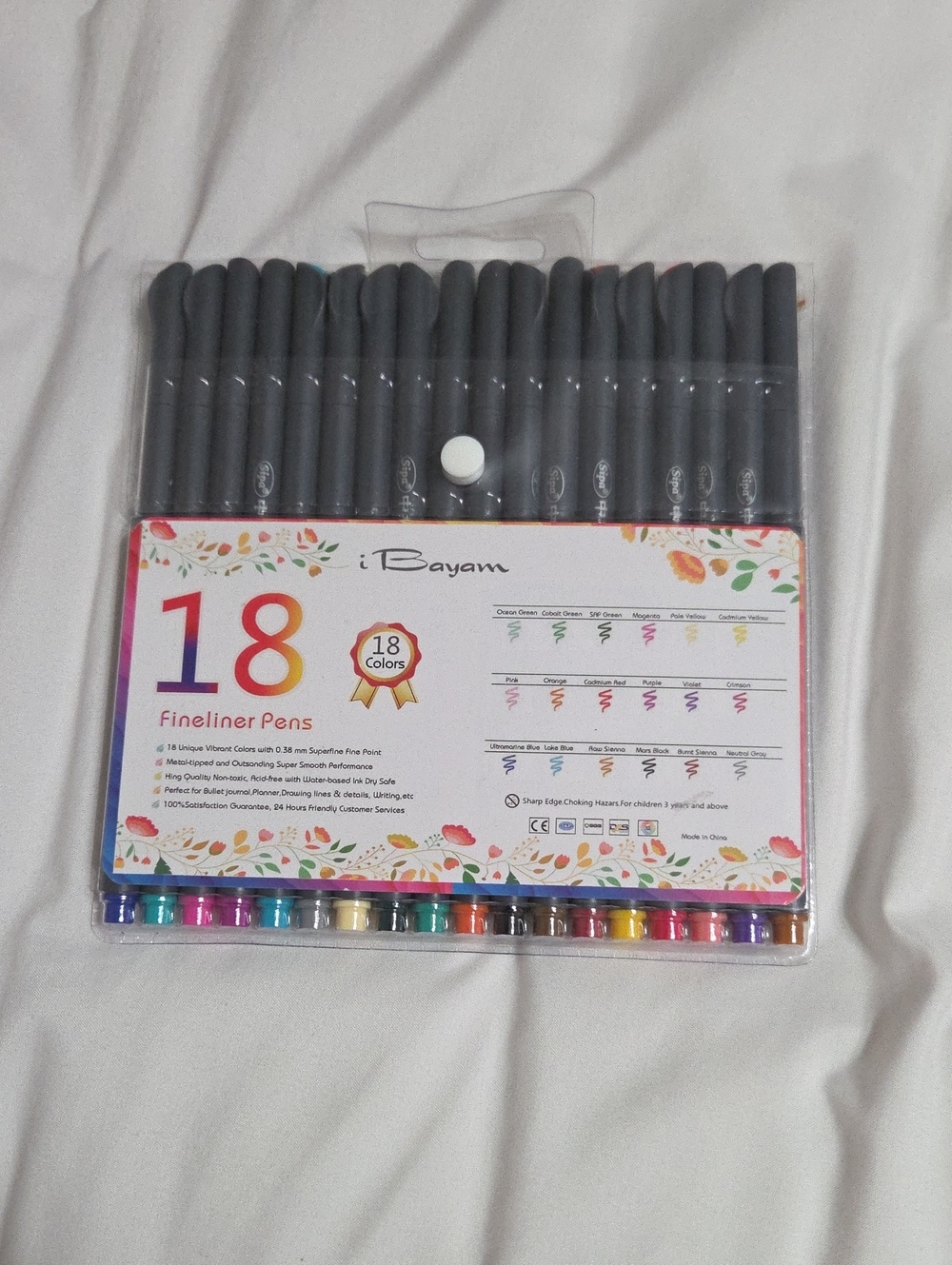 18-Color Fineliner Pens - Multicolor Set